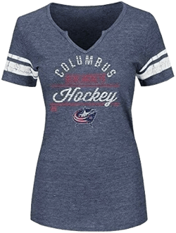 NHL Columbus Blue Jackets Ladies Classic V-Neck Cotton Jersey Tee