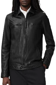 Allsaints Men's Luck Slim Fit Leather Jacket