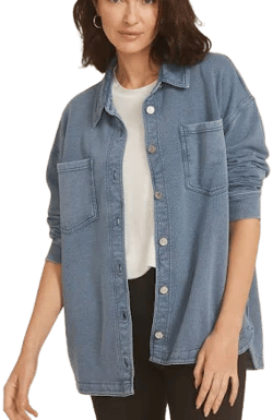 maurices Women's Washed Knit Denim Shacket