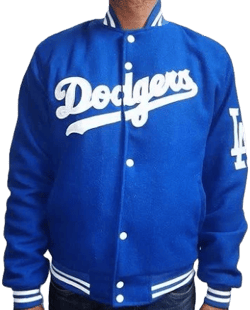La Jacket Men's Dodgers Classic Leather Letterman Jacket