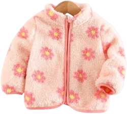 Little Good Humans Baby Girl Daisy Fleece Zip Up Jacket