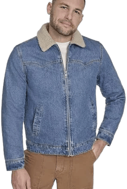 Levi's Men's Sherpa Trim Denim Western Jacket