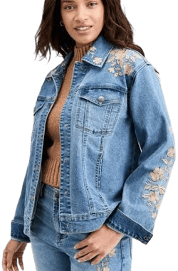 Embroidered Trucker Denim Jacket