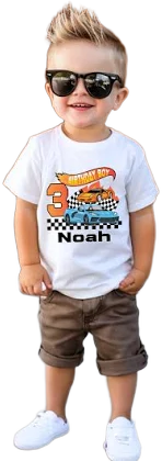 Custom Racing Car Graphic Tee for Boys