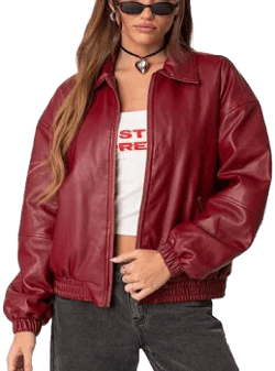 Edikted Women's Halley Faux Leather Bomber Jacket