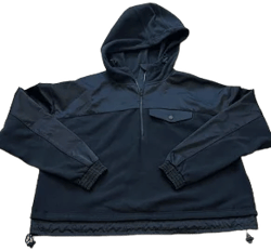 Athleta Black Windbreaker Hooded Jacket