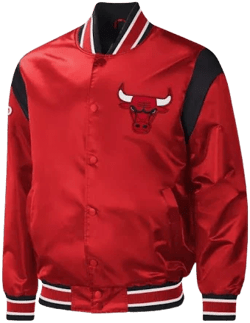 Nba Chicago Bulls Vintage Red Satin Letterman Bomber Varsity Baseball