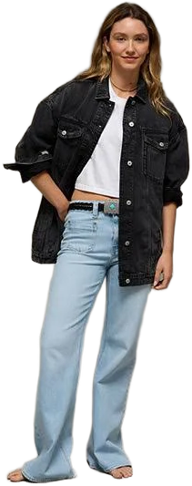 AE Women's Oversized Boyfriend Denim Jacket