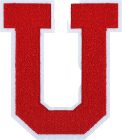 6.5 Inch Red Letterman Jacket Patches Large Iron On Patches Large Chenille Letter Patch Iron On Varsity Patch for Jacket/T-Shirts/Jeans Varsity Letter U