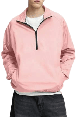 LPAIMEO Lightweight Half-Zip Water-Resistant Breathable Windbreaker Jacket