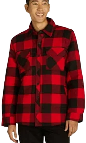 George Men's Fleece Lined Flannel Shirt Jacket