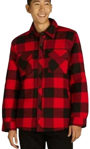 George Men's Fleece Lined Flannel Shirt Jacket