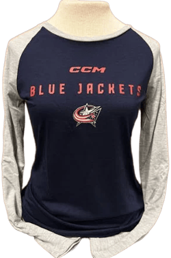 CCM Ladies Blue Jackets Baseball Tee