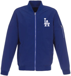 JH Design Men's Los Angeles Dodgers Lightweight Nylon Bomber Jacket