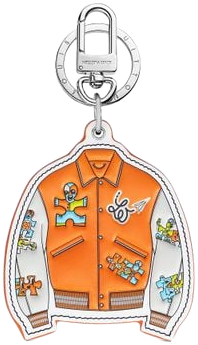 Lv Varsity Jacket Bag Charm & Key Holder In Brown