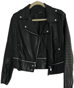 Zara Black Faux Leather Biker Jacket