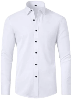 Men's Regular Fit Long Sleeve Button-Down Dress Shirt