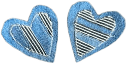 Upcycled Denim Heart Patches