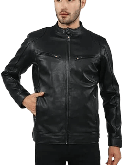 Hamp Men's Leather Racer Jacket
