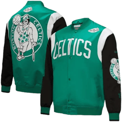 Mitchell & Ness Boston Celtics Vintage Team Origins Satin Full-Snap Jacket