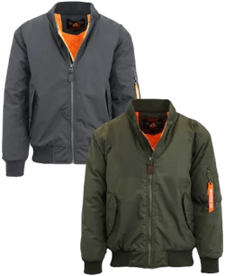 Spire by Galaxy Men's Heavyweight MA-1 Bomber Flight Jacket (2 Pack)