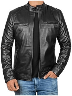 FJackets Men's Lambskin Leather Cafe Racer Jacket