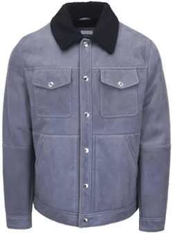Brunello Cucinelli Men's Cloud Suede Shearling Trucker Jacket