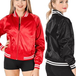 Double Platinum Women's Satin Bomber Jacket