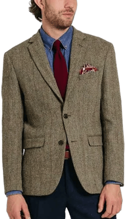 Harris Tweed Herringbone Windowpane Check Tweed Jacket