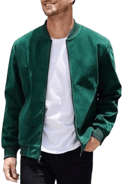 COOFANDY Men's Vintage Lightweight Suede Varsity Jacket