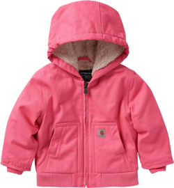 Carhartt baby-girls Baby Girls Sherpa-lined Hooded Canvas Zip-up Jacket 6 Months Pink Lemonade