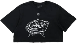 Rework Columbus Blue Jackets NHL Crop Tee