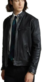 Polo Ralph Lauren Men's Cafe Racer Leather Jacket