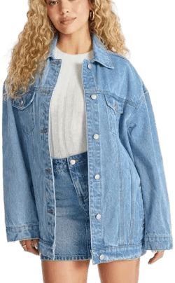 Justfab Women's Ultra Oversized Denim Jacket