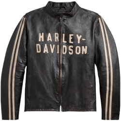 Harley-Davidson Men's Retro Sleeve Stripe Leather Jacket