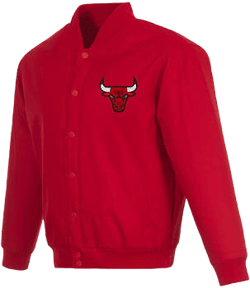 JH Design Men's Chicago Bulls Poly-Twill Full-Snap Jacket