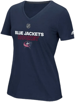 adidas Women's Columbus Blue Jackets Authentic Ice Ultimate Performance V-Neck T-Shirt