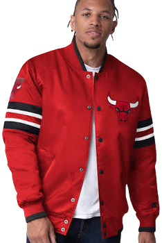 Men's Starter Red Chicago Bulls Scout Varsity Satin Full-Snap Jacket