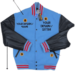Personalized Embroidered Wool and Leather Varsity Jacket