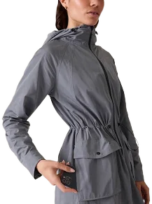 Athleta Womens Gray 'anorak' Hooded Windbreaker Jacket Sz S