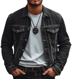 Men's Vintage Classic Washed Distressed Denim Jacket