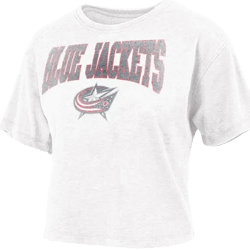 Columbus Blue Jackets Womens Ivory Vintage Short Sleeve TShirt