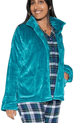 LA CERA Women's Plush Bed Jacket