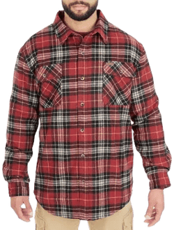 Smith's Workwear Men's Sherpa-Lined Cotton Flannel Shirt Jacket