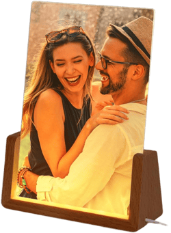 PYD Life 4 Pack Sublimation Night Lights Blanks LED Glass Photo Frames Panels White 5" x 7" with Warm Light,with Wood Stand for Heat Press Machine Printing 5" x 7"-White 4