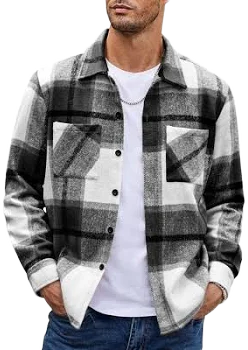 COOFANDY Men's Casual Flannel Plaid Shirt
