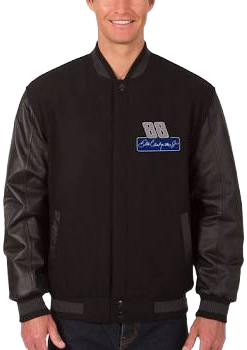 JH Design Men's Dale Earnhardt Jr. Wool & Leather Varsity Jacket