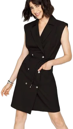 White House Black Market Women's Double-Breasted Blazer Dress