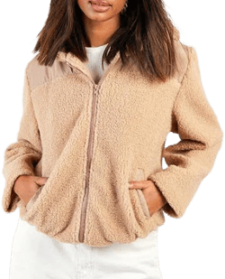 Boohoo Hooded Teddy Faux Fur Jacket