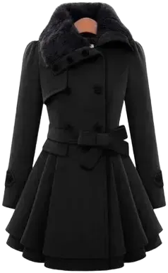 Women's Winter Slim Long Wool Padded Coat